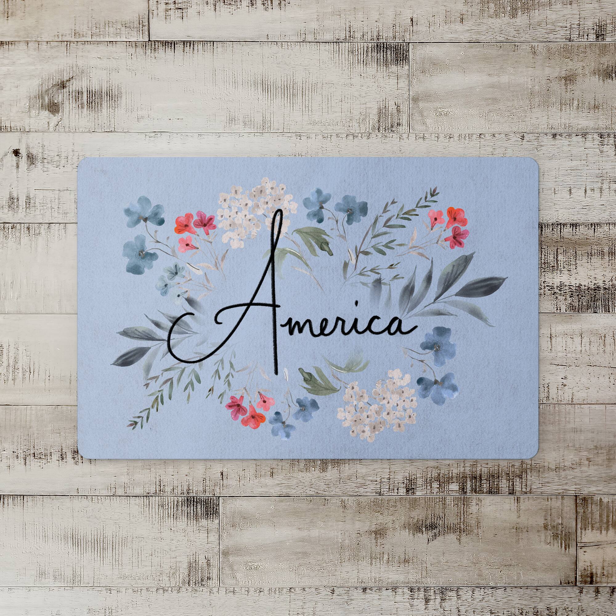 Floral America Floor Mat